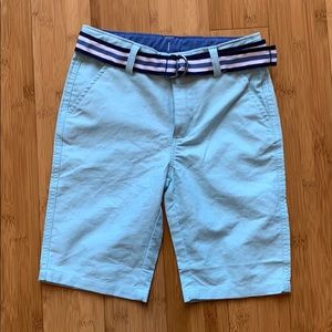 Boys Izod blue shorts with belt